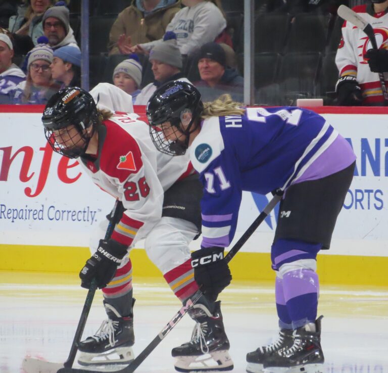 Hymlarova and Clark, 2 players in PWHL finals game 1