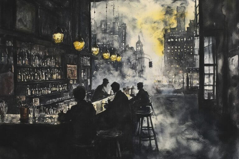 The apparition of these faces bar scene