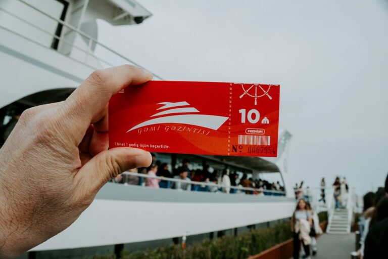 A person holds a cruise ticket.