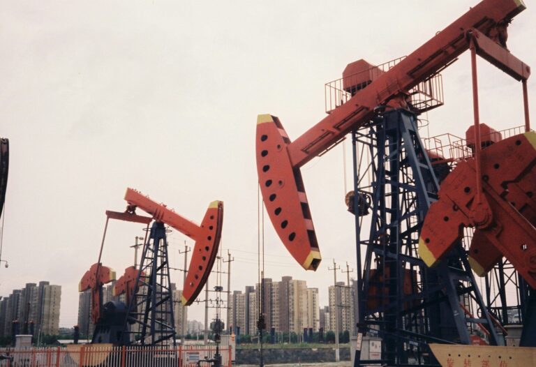 Oil pumpjacks representing Canada's oil industry in article about the proposed West Coast pipeline.