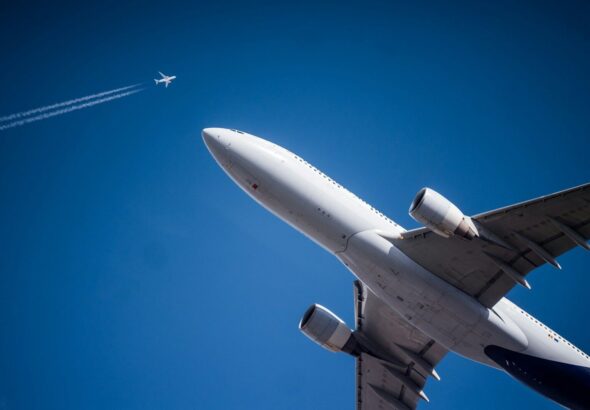 plane taking off from Canadian airport